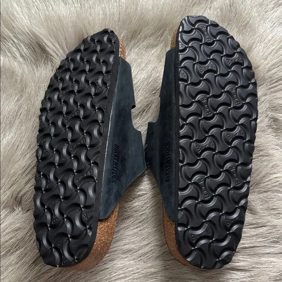 NEW Birkenstock Arizona black oiled leather sandals soft footbed 38 narrow - Picture 7 of 7